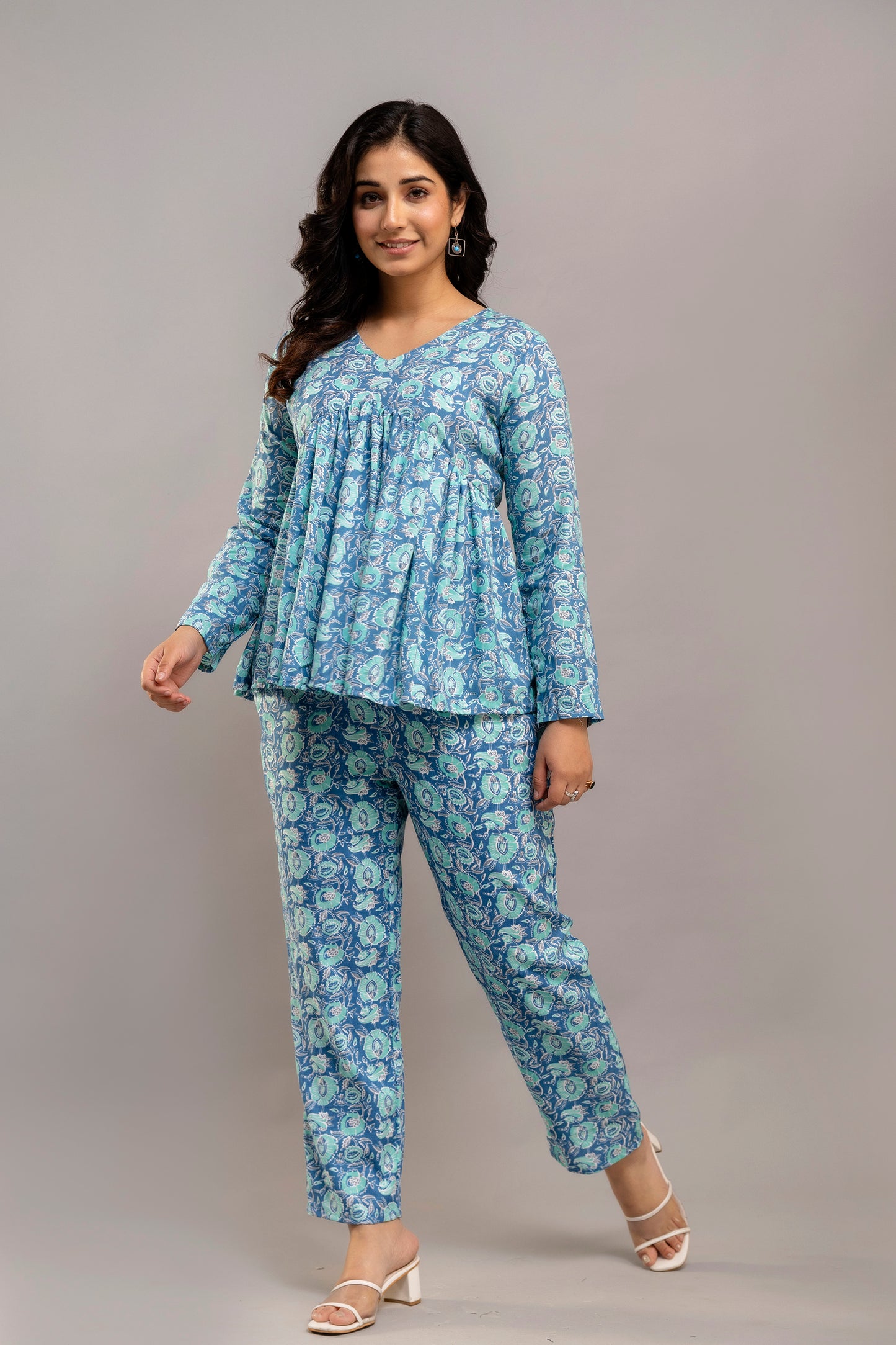 Blue Mirage Cotton Co-ord Set