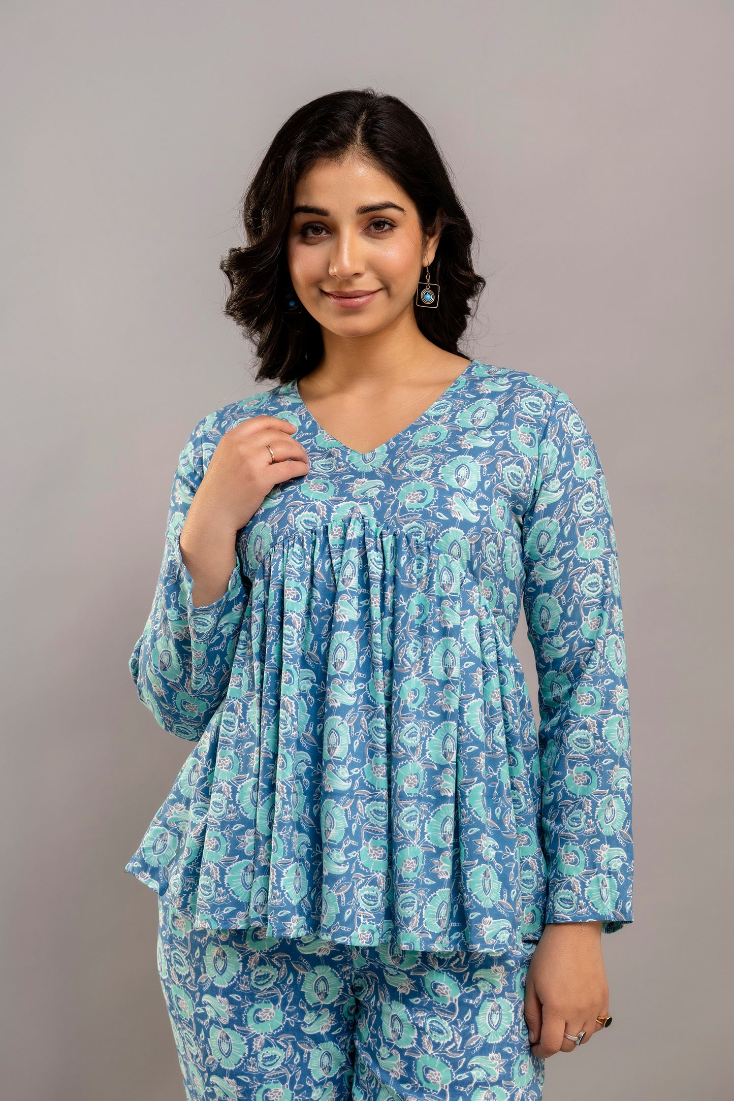 Blue Mirage Cotton Co-ord Set