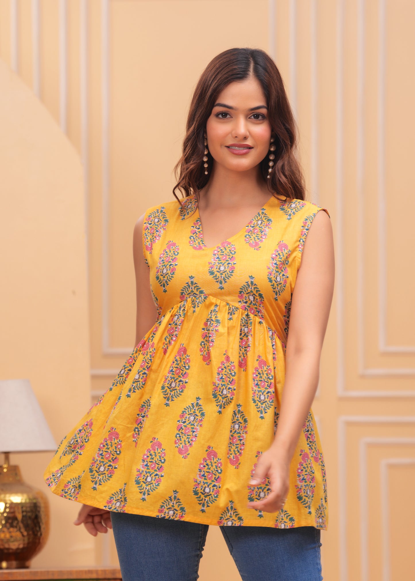 Amber Charm Sleeveless Kurti