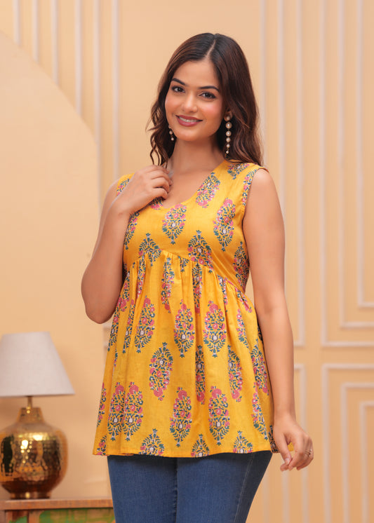 Amber Charm Sleeveless Kurti