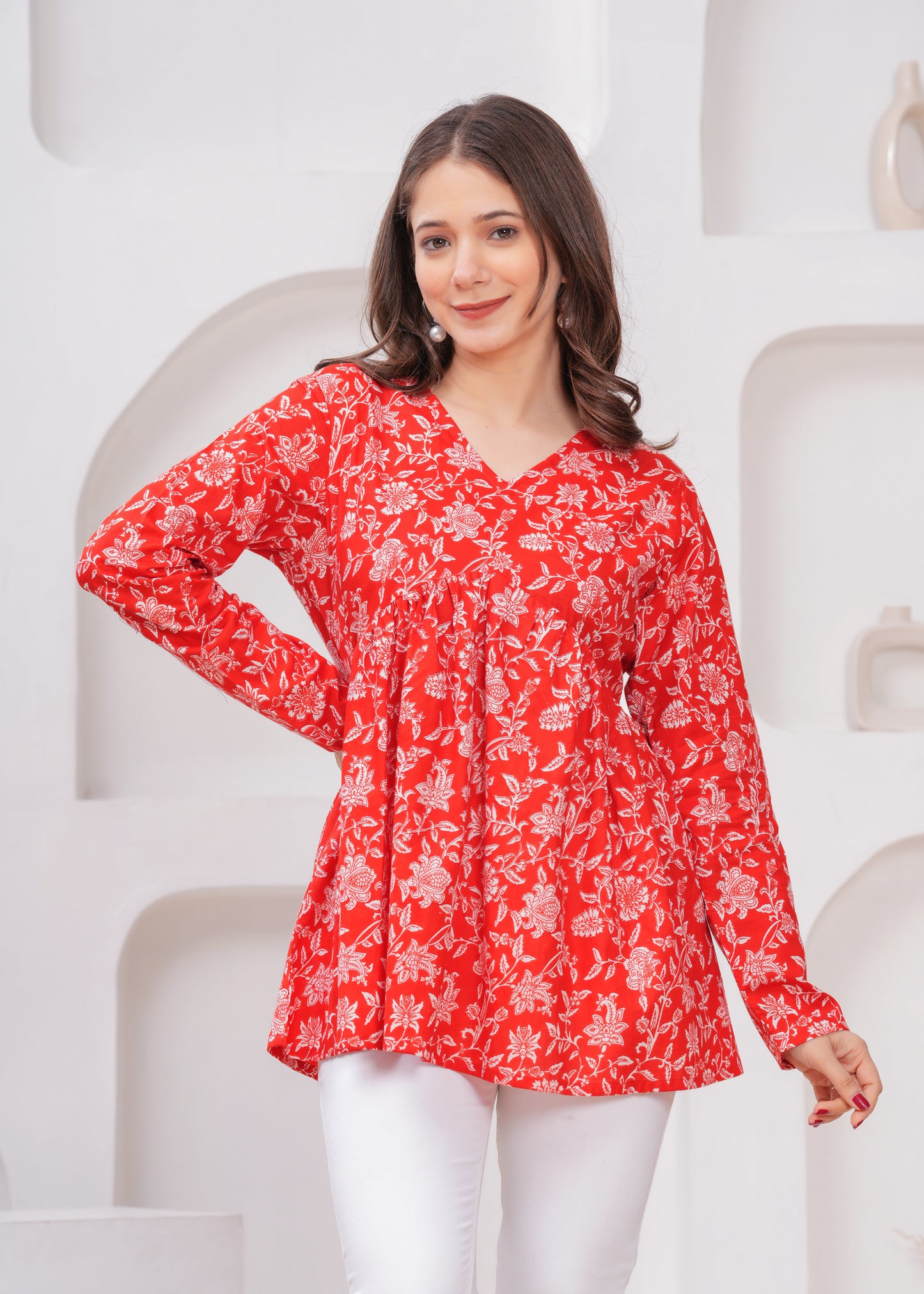 Scarlet Blossom Kurti