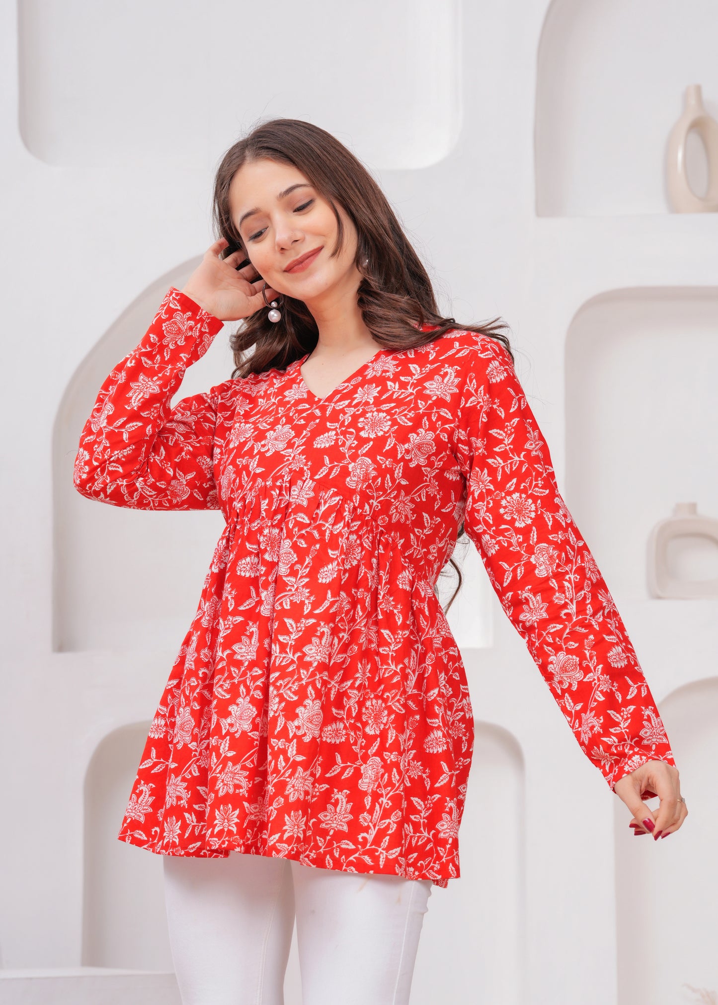 Scarlet Blossom Kurti