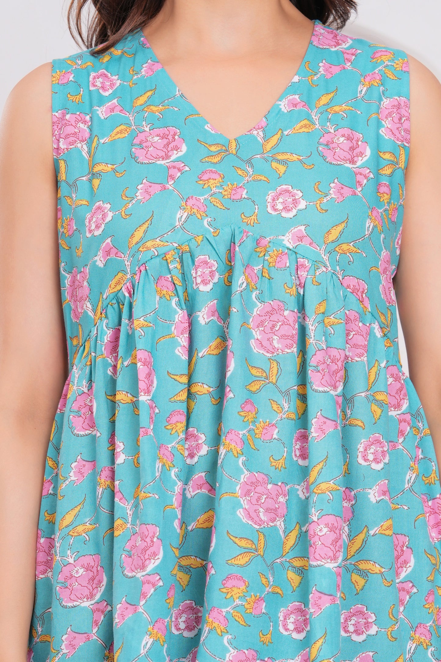 Blush Garden Sleeveless Kurti