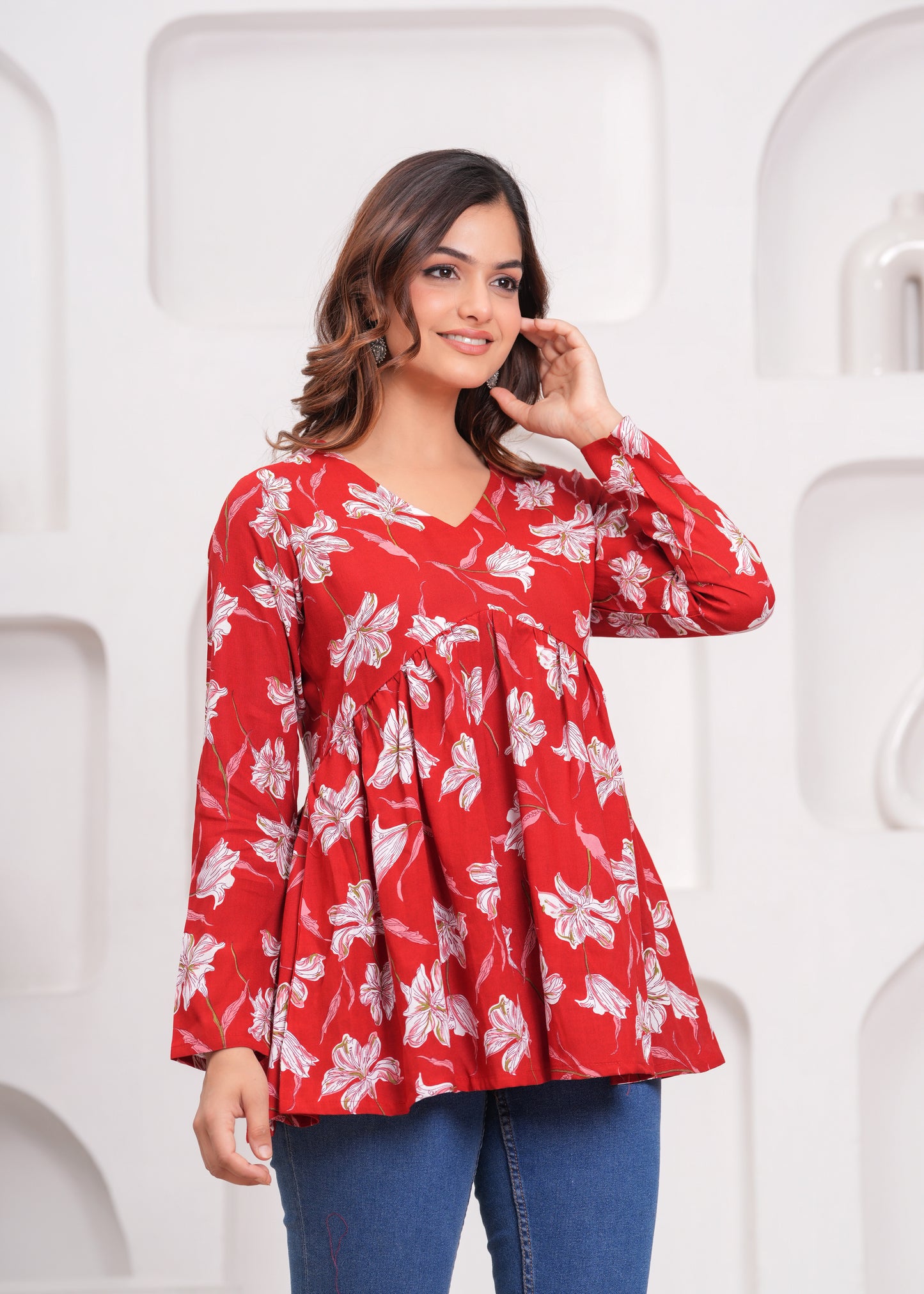 Scarlet Lily Short Kurti