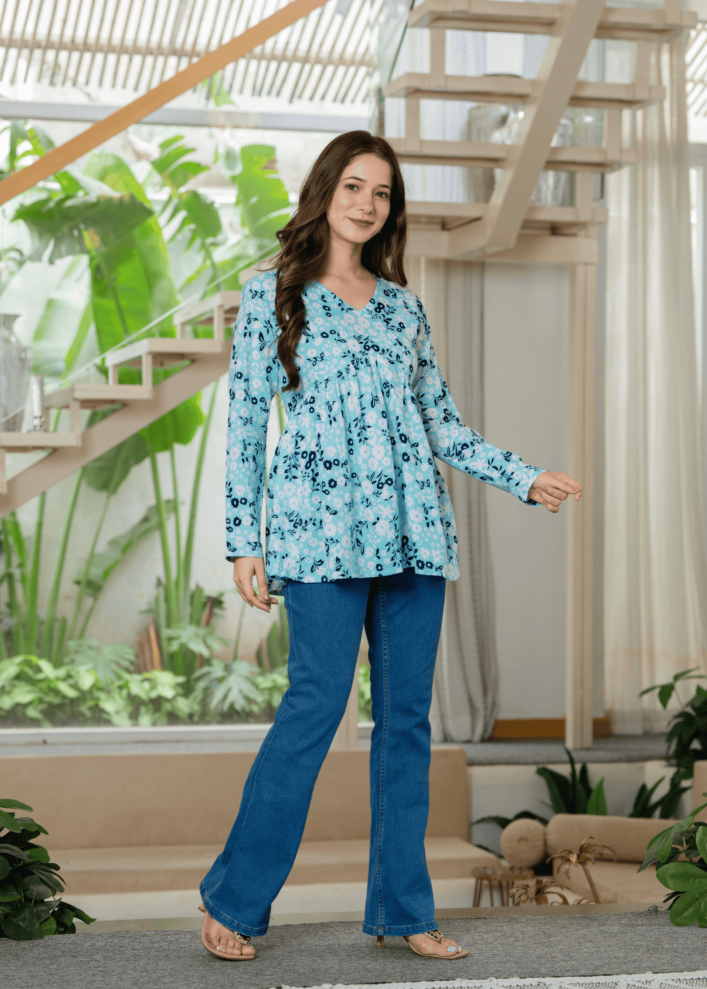 Firozi Flow Kurti