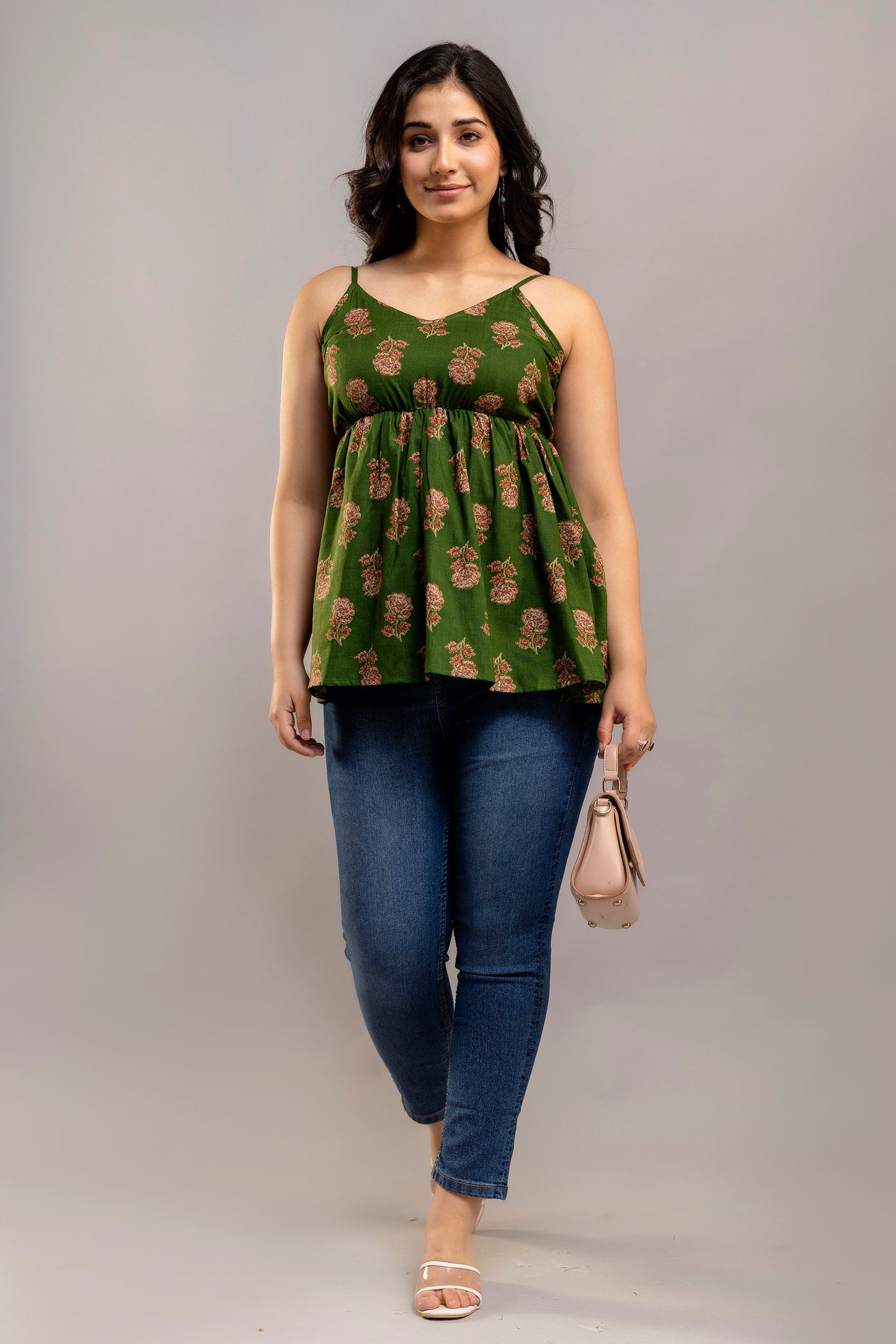 Mehendi Blossom Flared Kurti
