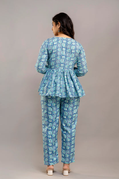 Blue Mirage Cotton Co-ord Set