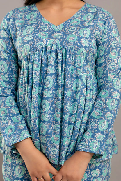 Blue Mirage Cotton Co-ord Set