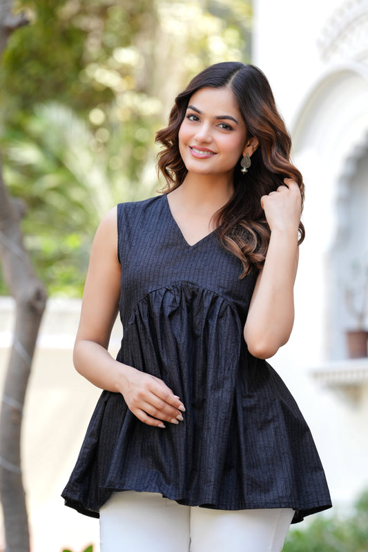 Noir Ease Sleeveless Kurti